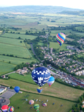 Taking off over the Cotswolds