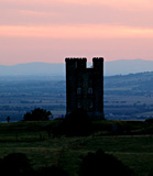 Sunset behind Broadway Tower