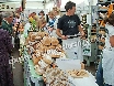 Crusty bread and cheeses