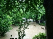 Caravan submerged in garden