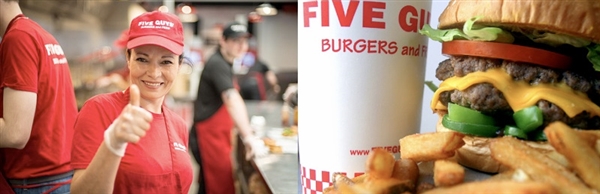 Five Guys is located in The Brewery Quarter in Cheltenham