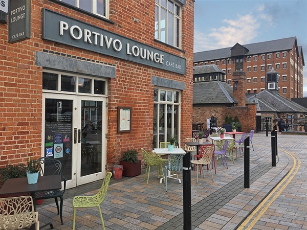 Portivo Lounge at Gloucester Quays in the historic Gloucester Docks