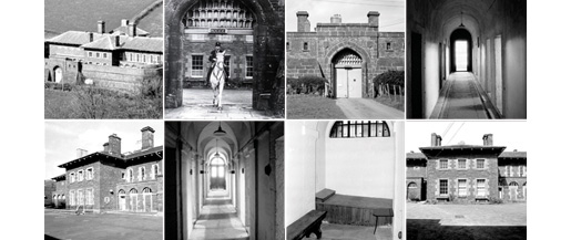 Old black and white photographs of the haunted Littledean Jail