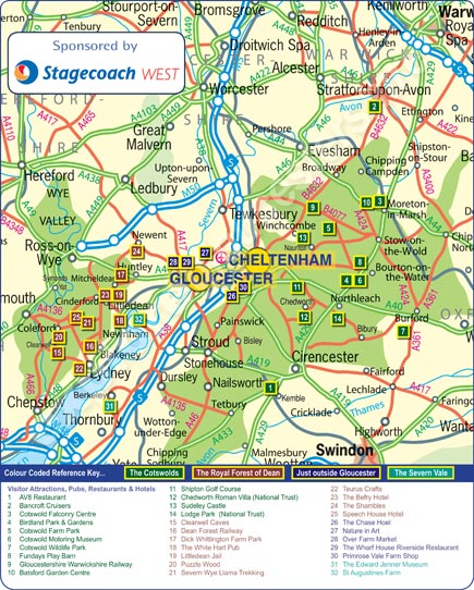Maps of Gloucestershire: Map of Gloucestershire