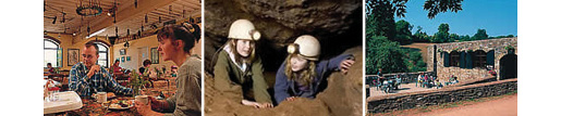 Explore the nine impressive caverns at Clearwell Caves in the Forest of Dean