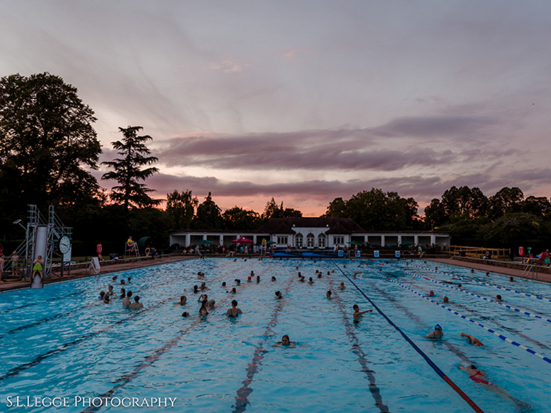 Sunset Swim at Cheltenham Lido