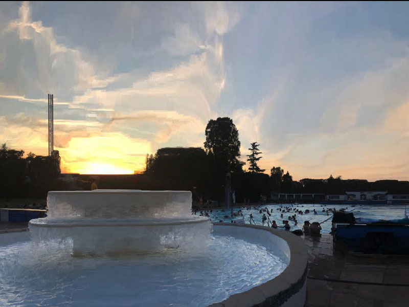 Sunset Swim at Sandford Parks Lido