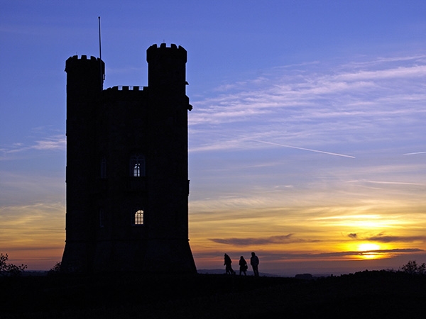 Broadway Tower and sunset over the Cotswolds