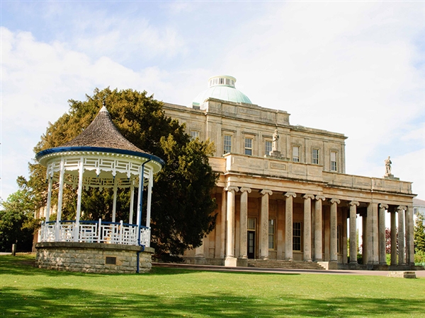 The bandstand and Pittville Pump Room in Cheltenham