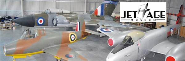 The Jet Age Museum is located between Cheltenham and Gloucester
