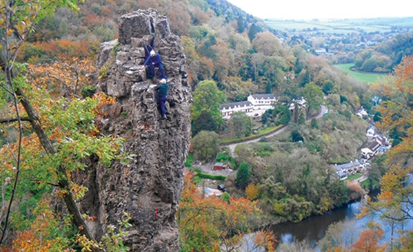 Forest Adventure activities include rock climbing at Symonds Yat