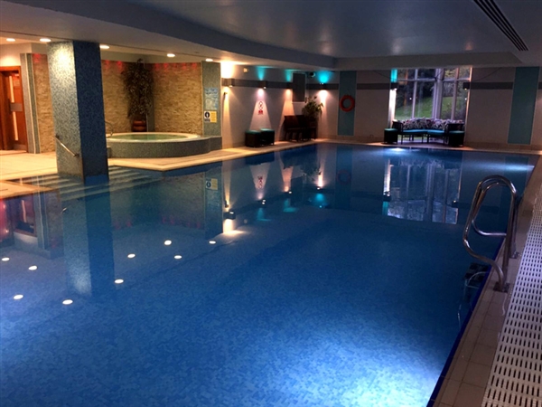 The luxury swimming pool and spa faclities at The Cheltenham Chase Hotel