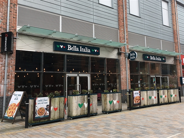 Bella Italia Restaurant & Bar at Gloucester Quays in the historic Gloucester Docks