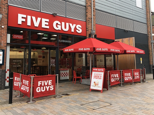 Five Guys at Gloucester Quays in the historic Gloucester Docks