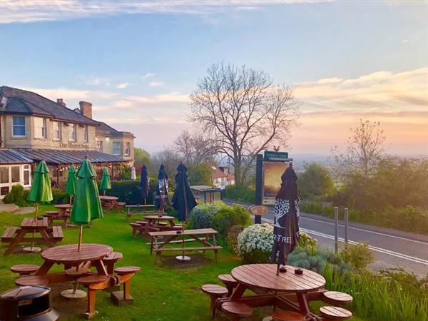 The Rising Sun Hotel with stunning views over the Severn Vale
