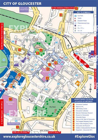 Street map of the city of the Gloucester