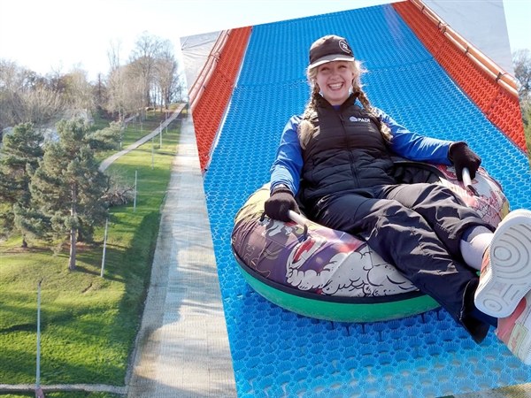 Tubing on Robinswood Hill in Gloucester