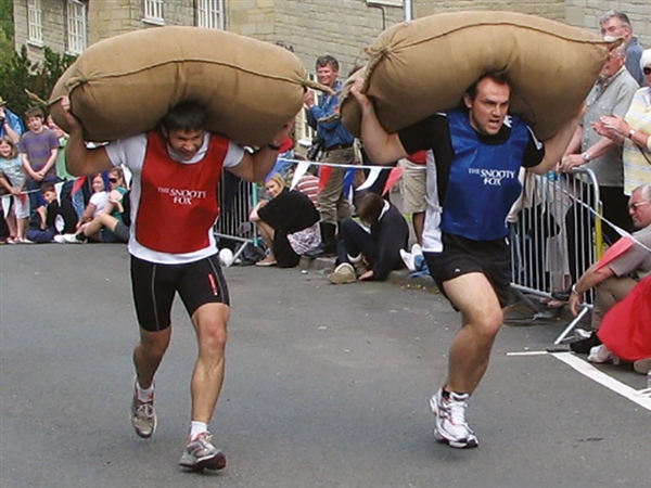 Photo courtesy of the organisers of the Tetbury Woolsack Races