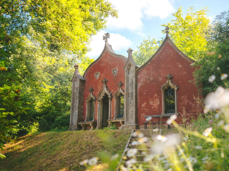 Painswick Rococo Garden historic red building