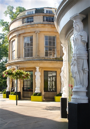 The decorative Caryatids supporting a Regency façade in Montpellier, Cheltenham