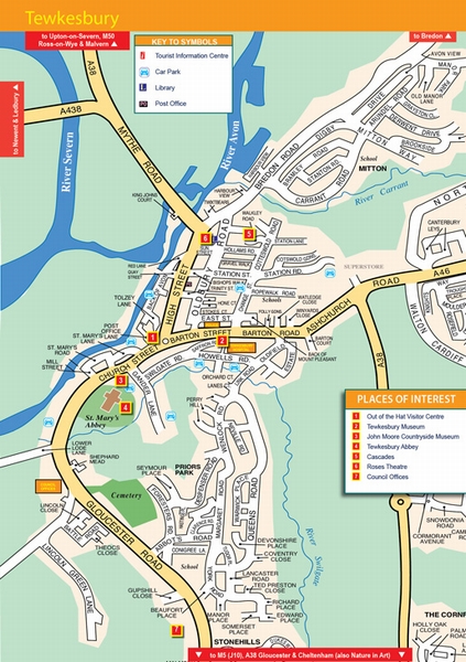Tewkesbury Town Centre Map Map Of Tewkesbury