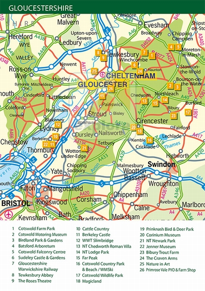Map of Gloucestershire