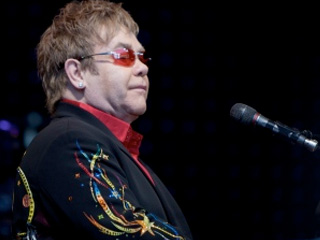 Elton John at Gloucester Kingsholm Rugby Club