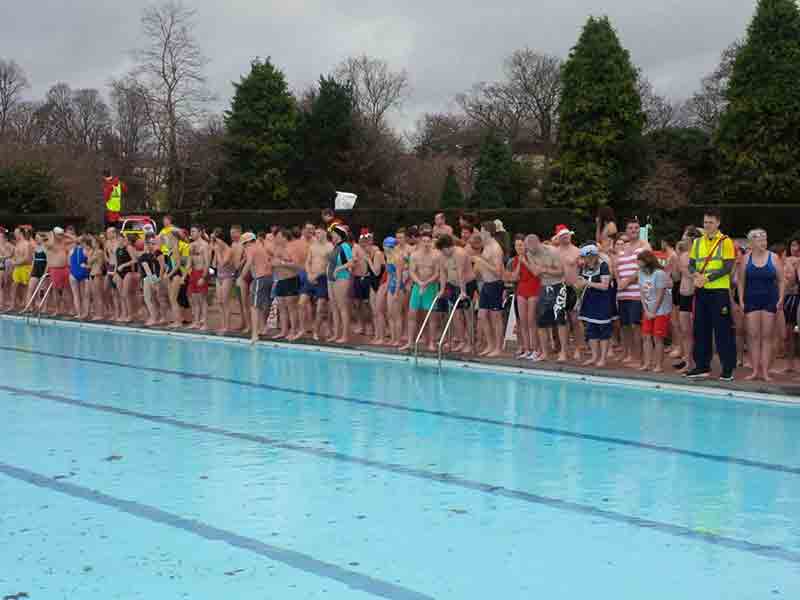 Christmas Day swim at Sandford Parks Lido
