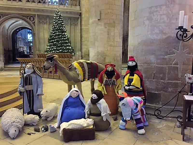Knitivity at Gloucester Cathedral