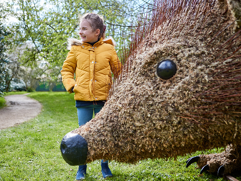Giant hedgehogs at Sudeley Castle in the Cotswolds
