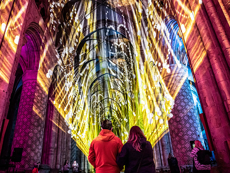 Illuminations at Gloucester Cathedral