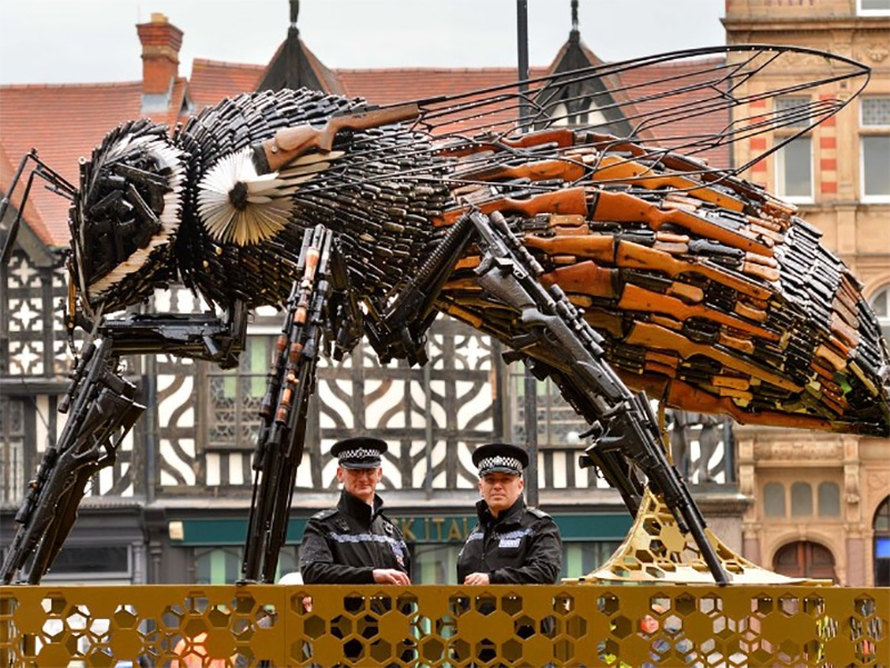 The Bee sculpture at Gloucester Cathedral