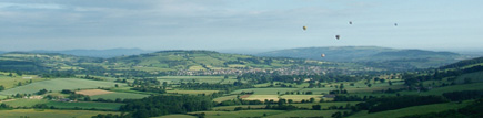 Looking back to Winchcombe, Vale of Evesham and Malvern Hills