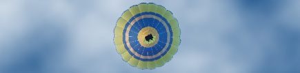 Looking up into Howards balloon flight over Cheltenham